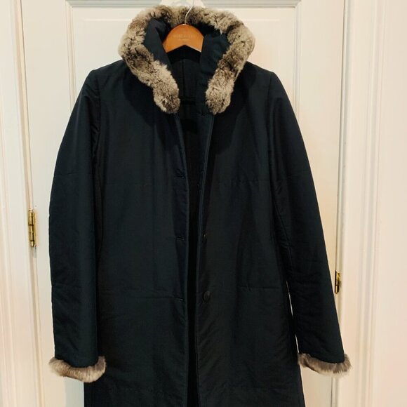 Cinzia Rocca Womens Top Over Coat, Sz 44 IT/ 8 US, Made In Italy Rabbit Fur - Picture 15 of 16